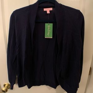 Girls Lily Pulitzer navy cardigan, new with tags, size kids xl (12-14)